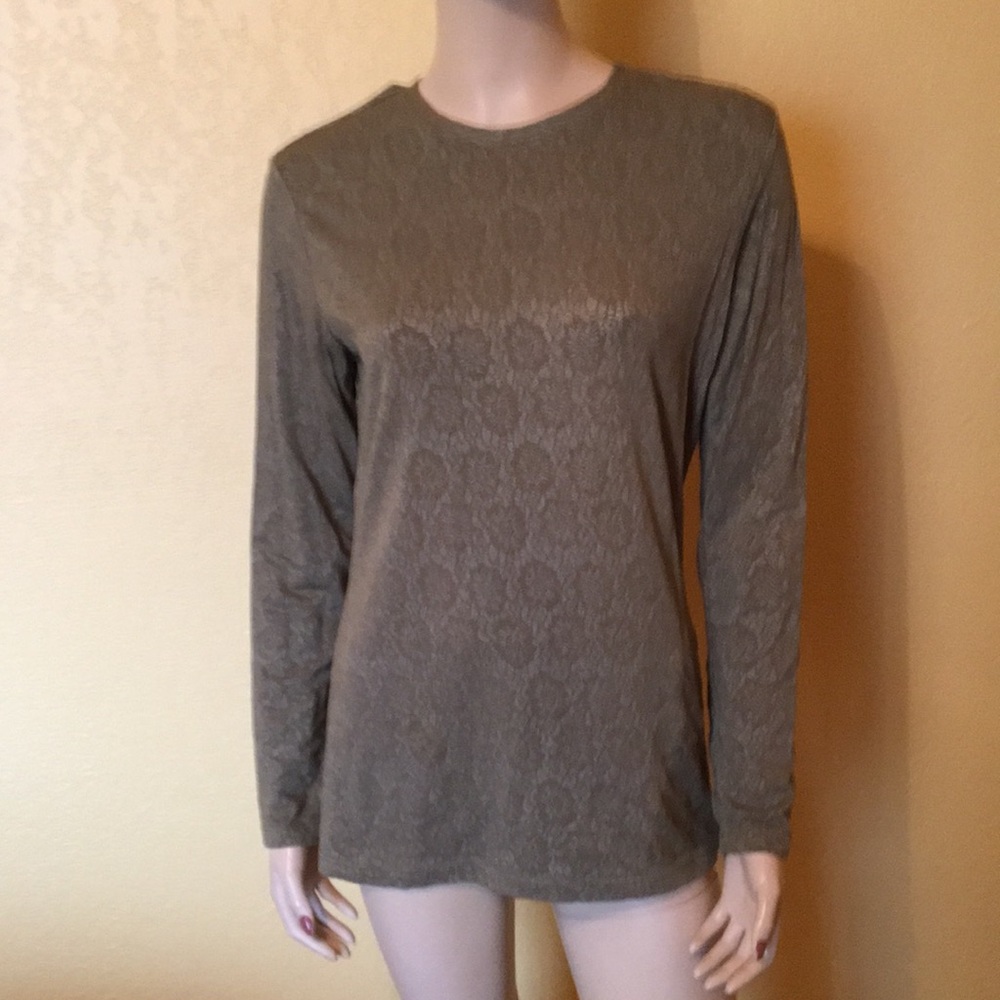 CAbi Green Long Sleeved Pullover Top NEW Sz L